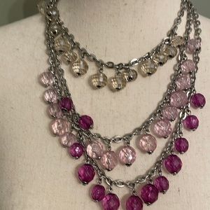 Whbm pink beaded necklace